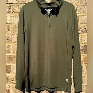 BURLEBO Olive Green Performance Quarter Zip